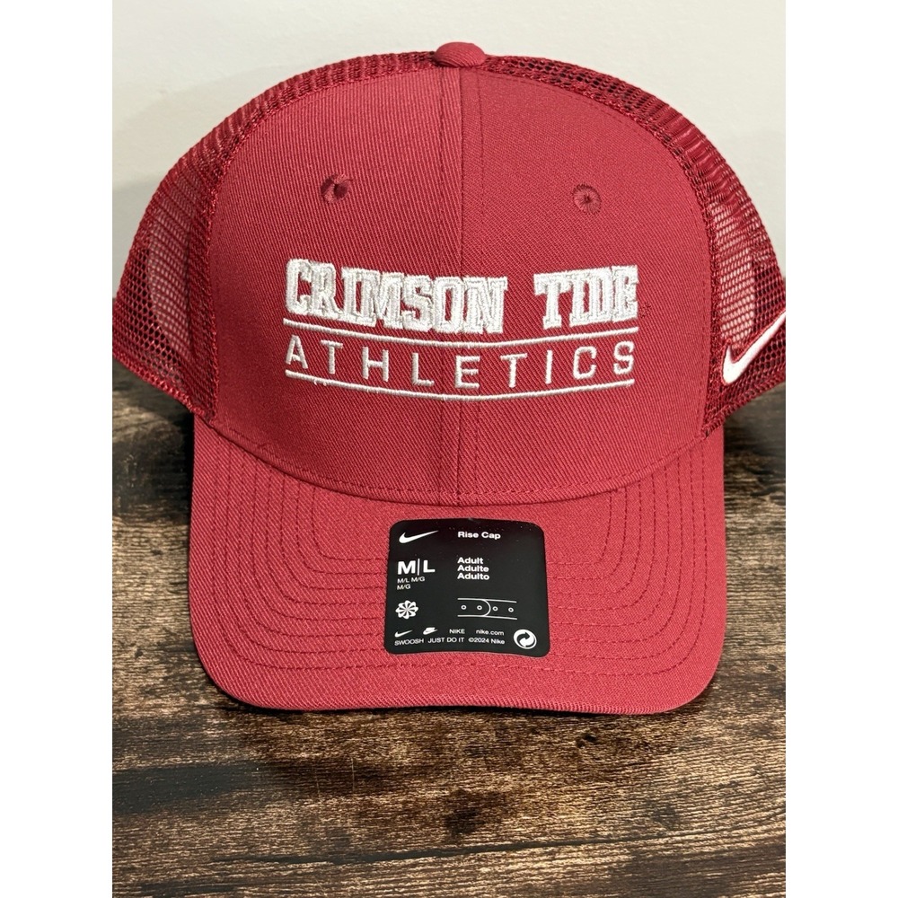 NCAA Alabama Crimson Tide Athletics Nike Rise Structured Trucker Cap Hat M/L NWT - Picture 2 of 8